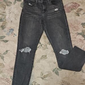 Distressed Black Women's Jeans